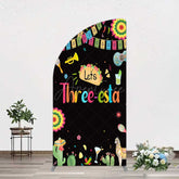Aperturee Aperturee Lets Three Esta Mexican Taco Birthday Half Moon Arch Backdrop